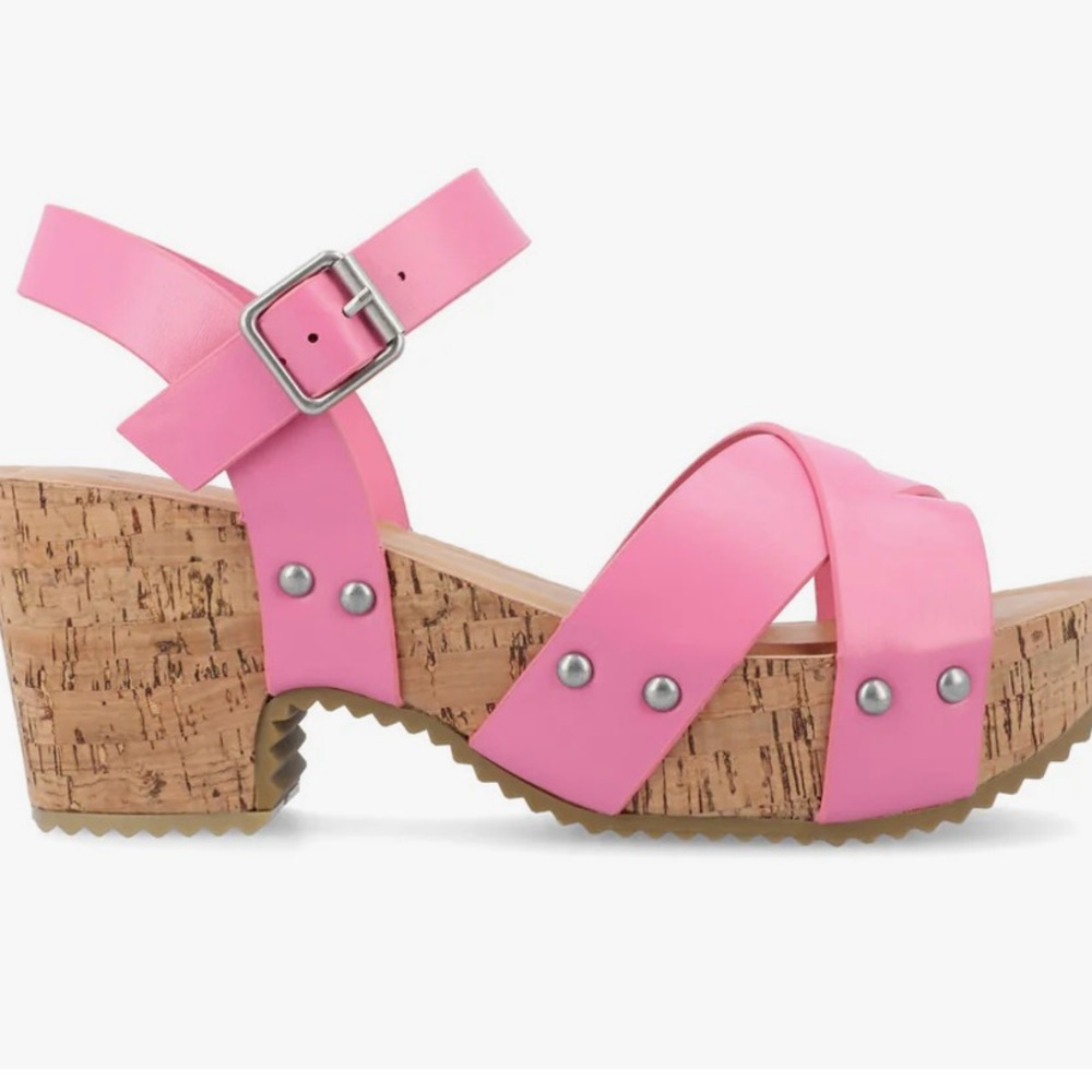 Valentina Strappy Pink Platform Sandals, NIB size 7.5